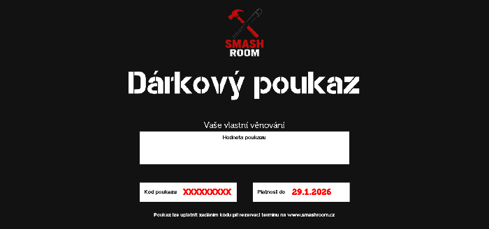 Vale regalo para Smash Room Praga: regala una experiencia